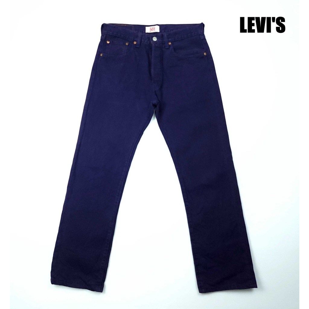 ยีนส์ลีวายส์-levis-501-เอว-31-32-ผ้าด้าน-สีกรมเข้ม-ขากระบอกตรง-สภาพใหม่มากๆ