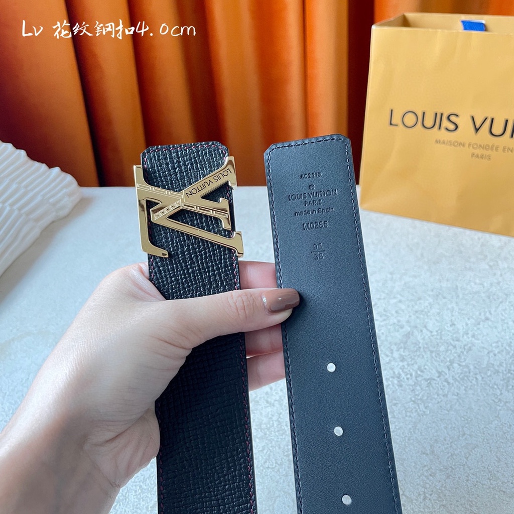 พรี-ราคา3000-lv-louis-vuitton-หนังวัว-ผู้ชาย-เข็มขัด4cm