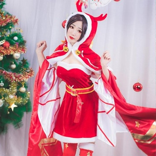 🎄🎁⛄ คริสต์มาส cosplay ชุดซานตี้เด็กหญิง มาพร้อมหมวก น่ารักมากเว่อร์  คุณภาพเกินราคา