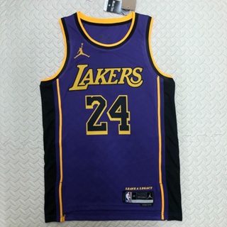 เสื้อกีฬาบาสเก็ตบอล แขนกุด ลายทีม Au Series 23 Lakers No.24 สีม่วง