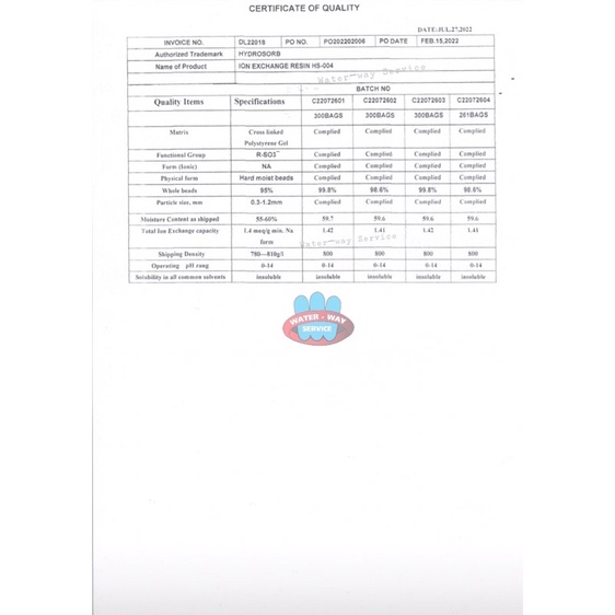 เรซิน-hydrdsorb-สารกรองนำ้ดื่ม-นำ้ใช้-จัดโปรโมชั่นพิเศษ