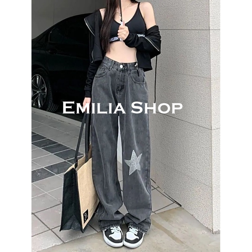 ภาพหน้าปกสินค้าEMILIA SHOPกางเกงขายาว กางเกงเอวสูง สบาย ผู้หญิงสไตล์เกาหลี2023 ใหม่ES220333 จากร้าน bhapyth.ooi2.th บน Shopee