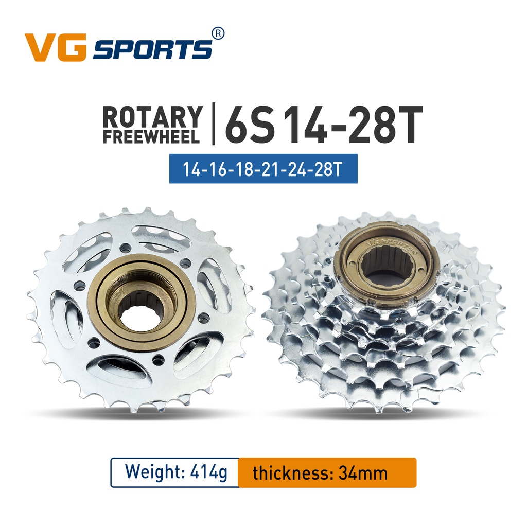 VG Sports เฟืองเกลียวจักรยาน 5/6/7/8/9 Speed Bicycle Rotating Freewheel ...