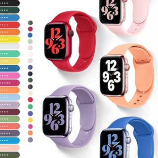 สินค้า สายนาฬิกาข้อมือซิลิโคนยาง แบบนิ่ม สําหรับ Apple Watch series Ultra 8 49 มม. 7 41 มม. 45 มม. series 6 SE 5 4 3 2 1 44 มม. 40 มม. iWatch 4/5 42 มม. 38 มม.