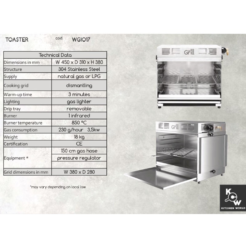 wegrill-italy-wgio17-gas-salamander-toaster-เตาย่างอินฟราเรด-ระบบแก๊ส