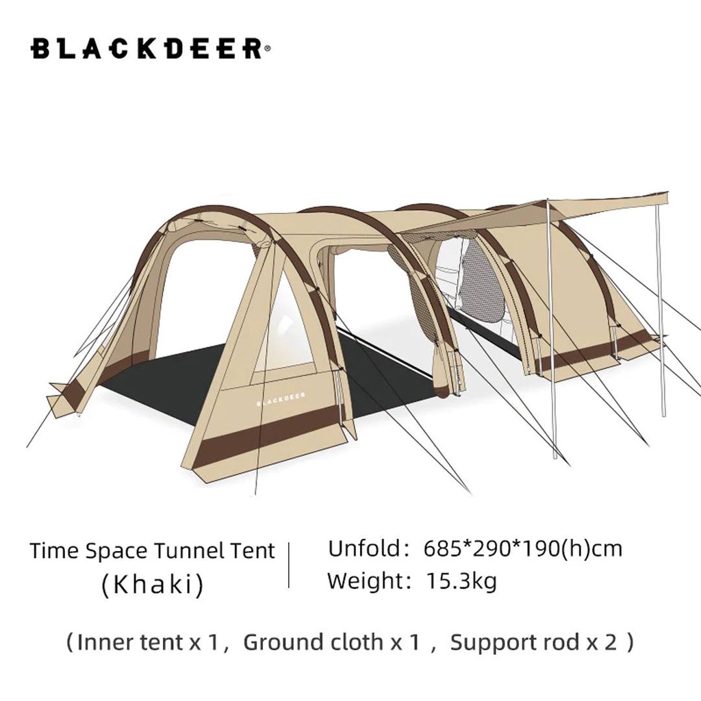 blackdeer-time-space-tunnel-tent-sand-brown-เต็นท์ครอบครัวขนาดใหญ่-4-8-คน