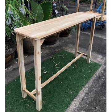 sukp-โต๊ะบาร์-ไม่รวมเก้าอี้-ทำจากไม้สักเเท้-s-455-งานดิบขัดเรียบไม่ทำสี