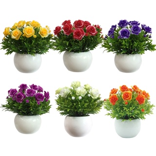 【AG】1Pc Potted Artificial Flower Bonsai DIY Stage Garden Wedding Party Office Decor