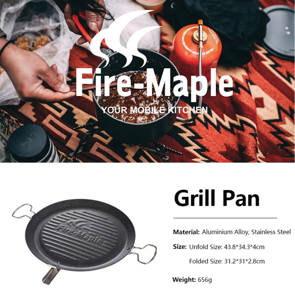 fire-maple-grill-pan-กะทะปิ้งย่าง-เอนกประสงค์-ขนาดใหญ่ไม่ติดกะทะ-พร้อมกระเป๋าจัดเก็บอย่างดี