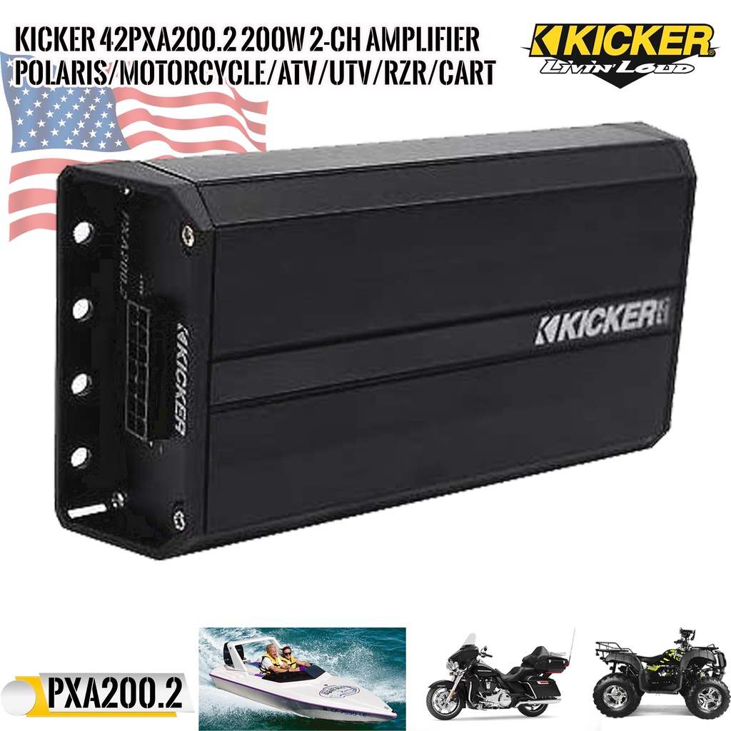 ของแท้-100-kicker-42pxa2002-เพาเวอร์แอมป์มอเตอร์ไซด์-เรือ-รถเอทีวี-รถยนต์กำลังขับสูงสุด-100วัตต์x-2-ch-มีขนาดเล็ก