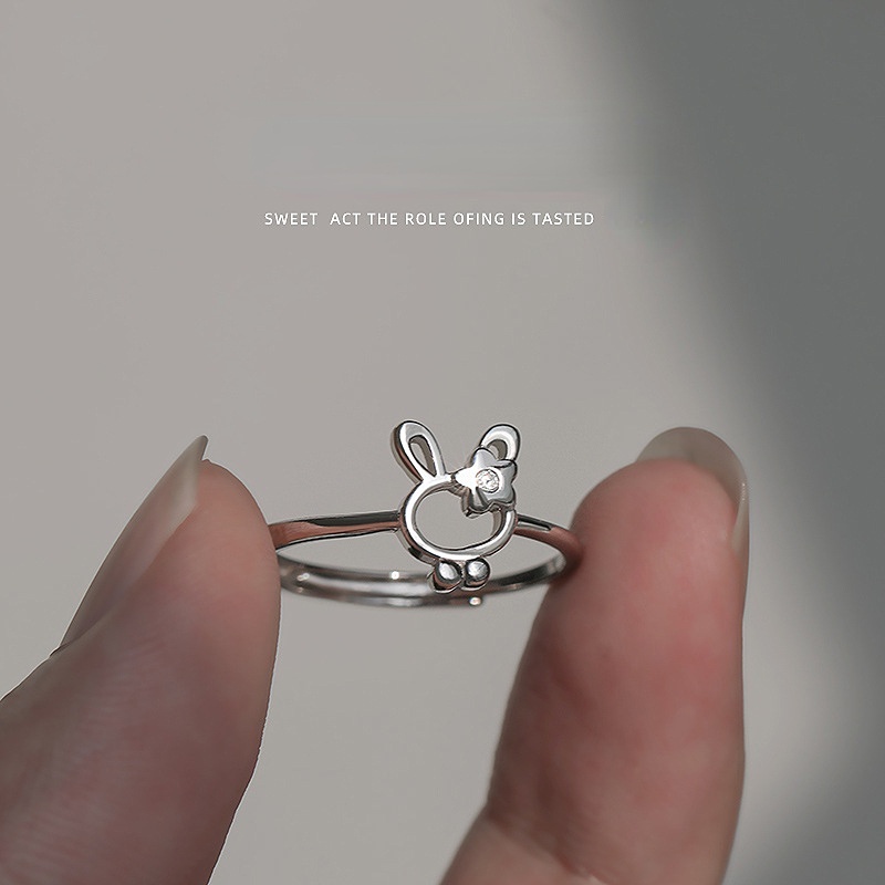 yy-แหวนนิ้วชี้-รูปกระต่ายน่ารัก-ระดับไฮเอนด์-แบบเรียบง่าย-สําหรับผู้หญิง