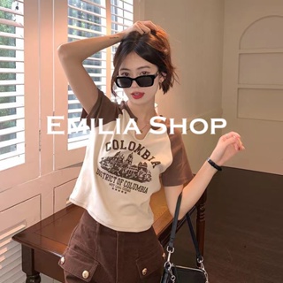 EMILIA SHOP เสื้อครอปเสื้อ2022 ใหม่ สบาย  Unique สวย MO22005 36Z230909