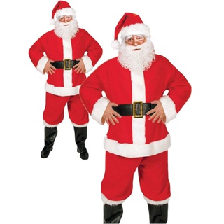 ชุดเครื่องแต่งกาย ชุดซานตาคลอส แฟนซี คริสต์มาส สําหรับผู้ชาย ผู้ใหญ่