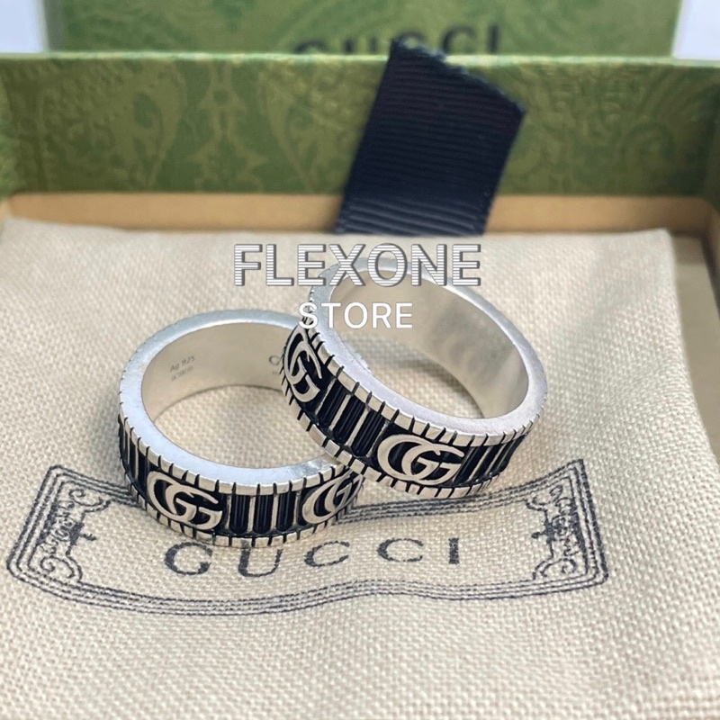 แหวน-gucci-silver-double-gg-ring-เงินแท้