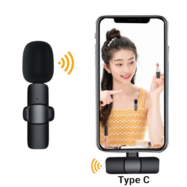 ไมค์โครโฟนไร้สาย-ไมค์โครโฟนหนีบเสื้อ-ไมค์โครโฟนโทรศัพท์-2-4ghz-type-c