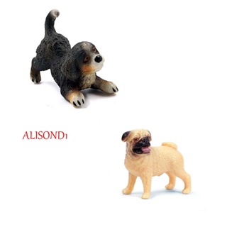 Alisond1 โมเดลสัตว์น่ารัก งานฝีมือ เครื่องประดับจําลองจิ๋ว สุนัขฟาร์ม เด็ก ปั๊กด็อก หมา ตกแต่ง ฟิกเกอร์