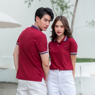 BULLTUS BRAND เสื้อโปโล สีเลือดหมู Triple Tone Collection