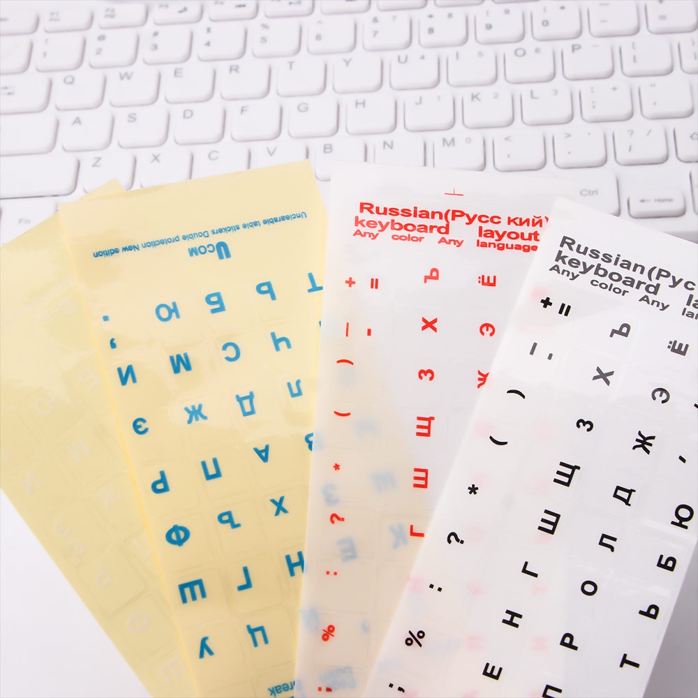 Russian Transparent Keyboard Stickers Russia Layout Alphabet Black ...