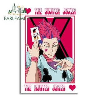 Earlfamily สติกเกอร์ไวนิล ลาย Hisoka Joker Hunter × Hunter 13 ซม. X 11.9 ซม. สําหรับติดตกแต่งกระจกรถยนต์