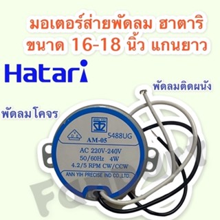 มอเตอร์ส่ายพัดลมติดผนัง Hatari ฮาตาริ ขนาด16นิ้ว (แกนยาว-มีบ่า) ป้ายฟ้า (รุ่นเก่า) #อะไหล่ #อะไหล่พัดลม #พัดลม #ฮาตาริ