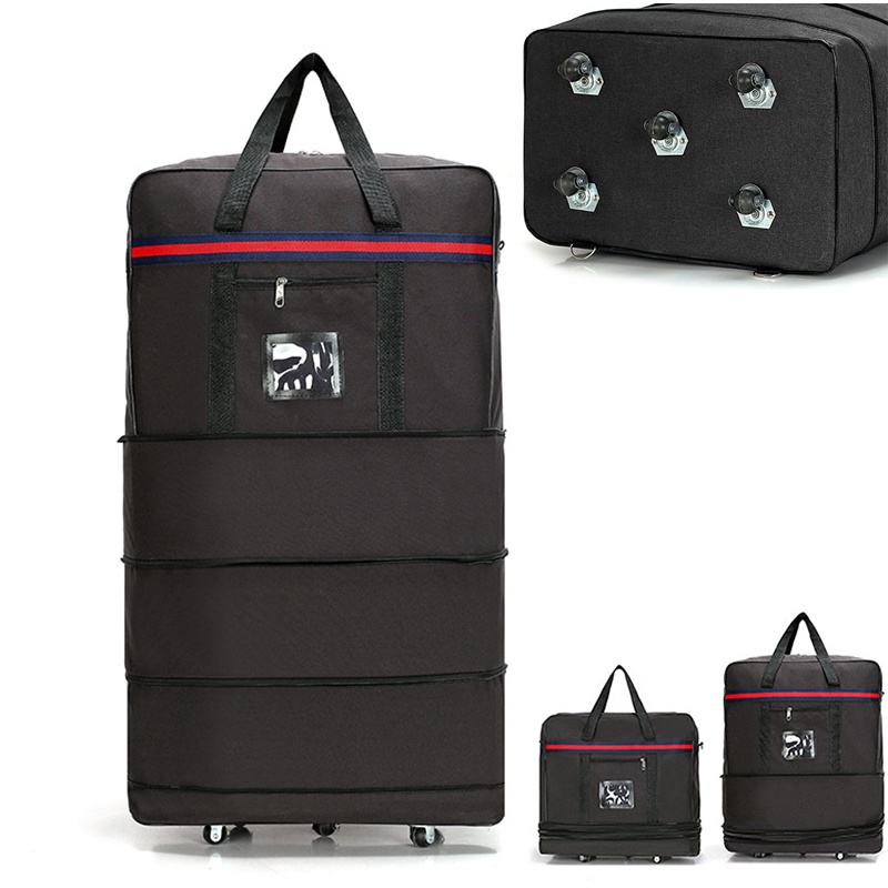 Large Capacity Universal Wheel Travel Bag Multilayer Foldable Luggage Storage Bag Portable