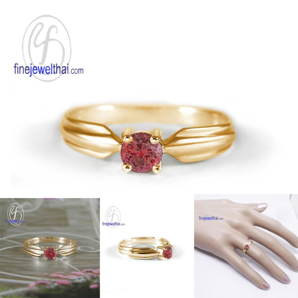 finejewelthai-แหวนทับทิม-แหวนเงินแท้-แหวนพลอย-พลอยประจำเดือนเกิด-ruby-silver-ring-r1233rb-เลือกสีตัวเรือนได้