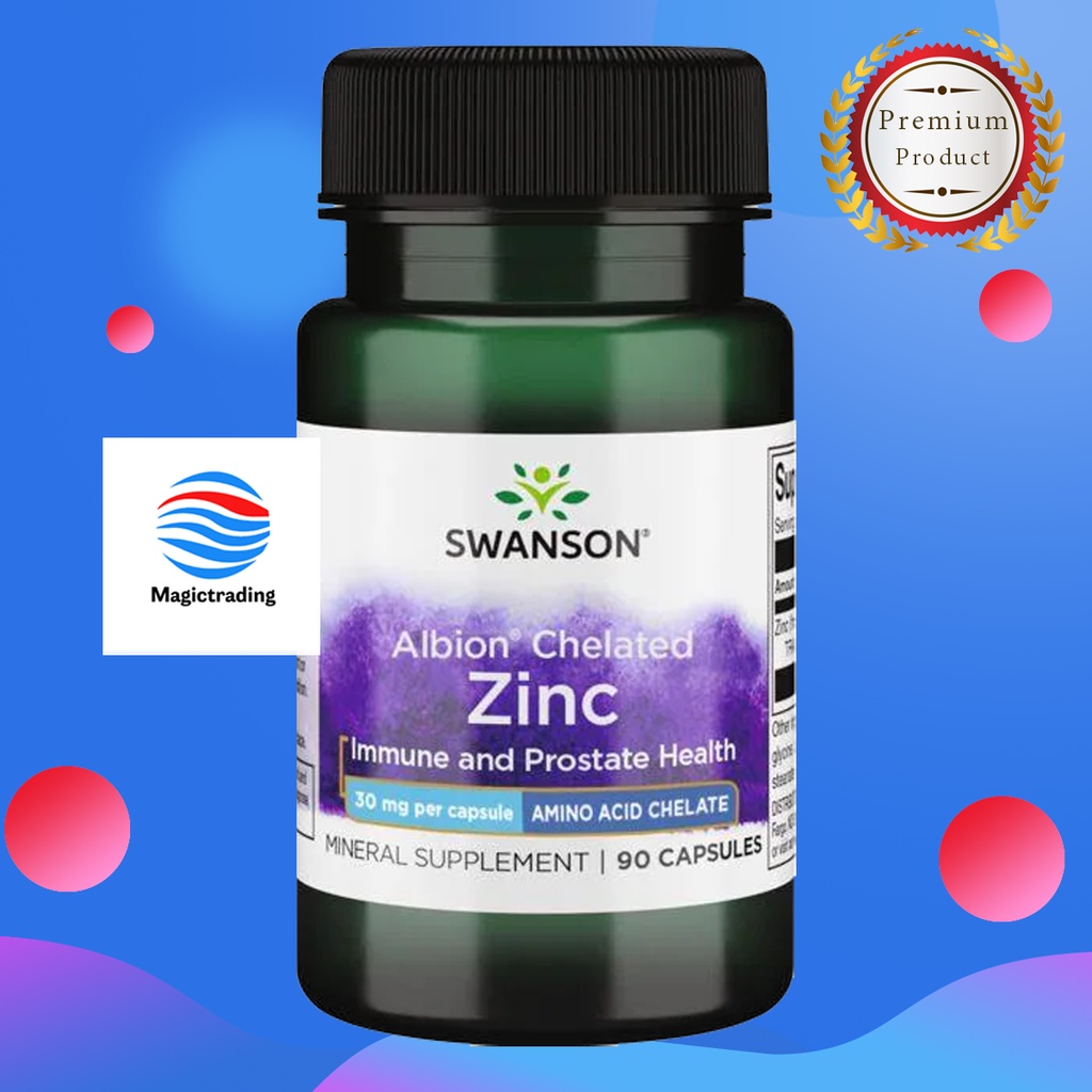 Swanson Ultra Albion Chelated Zinc Glycinate 30 mg / 90 Caps Shopee