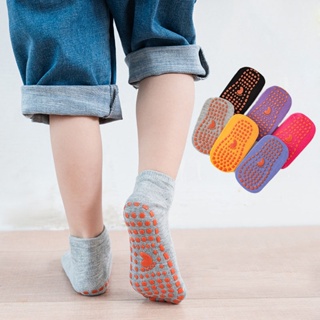 ถุงเท้าผ้าฝ้าย พื้นนิ่ม กันลื่น ระบายอากาศ ใส่สบาย แฟชั่นเรียบง่าย สําหรับเด็กวัยหัดเดิน อายุ 1-4 ปี
