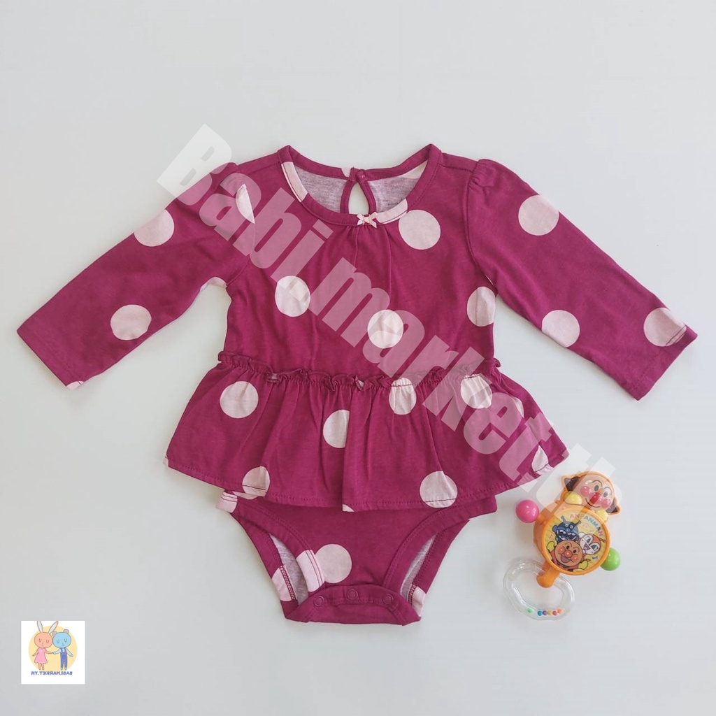 บอดี้เดรส-แขนยาว-สีม่วง-ลายจุด-คาร์เตอร์-carters-ของใหม่