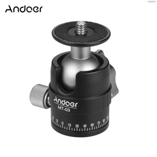 Andoer MT-03 ขาตั้งกล้องอลูมิเนียมอัลลอยด์ หัวบอล ขนาดเล็ก DSLR ILDC พร้อมเมาท์ขาตั้งกล้อง รูปตัว U อุปกรณ์เสริมถ่ายภาพ รับน้ําหนักได้ 5 กิโลกรัม 11 ปอนด์
