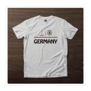 ▅▓▒เสื้อบอล GERMANY ผ้าฝ้าย แบบเรียบ พิมพ์ลายฟุตบอลโลก สําหรับผู้ชาย