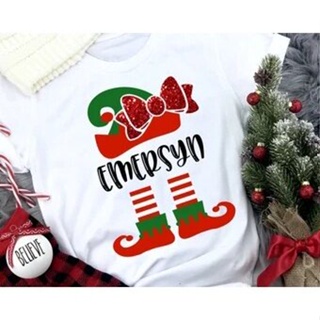 T-shirtเสื้อยืด ลายคริสต์มาส EMERSYN สําหรับเด็ก ชุดคริสต์มาสใหม่
