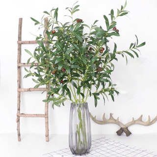 【AG】1 Branch Artificial Plant Realistic Long-lasting 6/10 Forked Decorative Vivid Artificial Olive Branch Wedding Party Decor