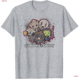 เสื้อยืดSKTT1 Marvelเสื้อยืดแขนสั้น Marvel Kawaii Guardians Of The Galaxy Cute Graphic T-Shirt Marvel Popular T-shirts?V