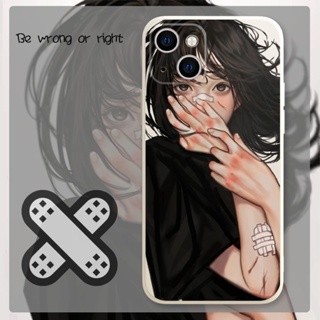 Anime Sad Girl เคสไอโฟน iPhone 8 Plus case X Xr Xs Max Se 2020 cover เคส iPhone 13 12 pro max 7 Plus 11 14 pro max