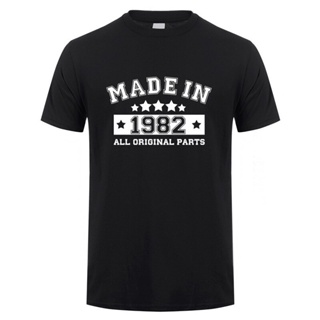 เสื้อยืดคอกลม ผ้าฝ้าย พิมพ์ลาย Made In 1982 แฟชั่นฤดูร้อน สําหรับผู้ชาย