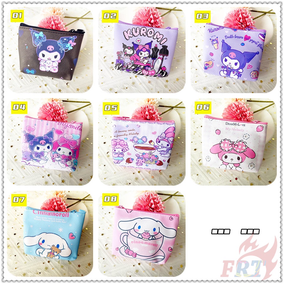 sanrio-กระเป๋าใส่เหรียญ-1-ชิ้น-กระเป๋าสตางค์-หนัง-pu-ใส่เหรียญได้-ลายการ์ตูน-cinnamonroll-kuromi-melody-sanrio