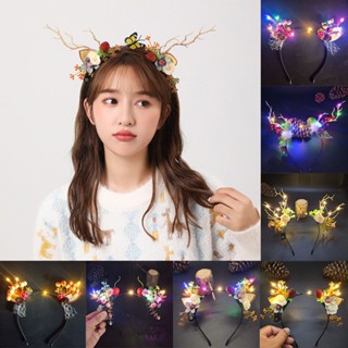 &lt;พร้อมส่ง&gt;ที่คาดผม LED เขากวาง เครื่องประดับผมคริสต์มาส Elf Ears Deer Headband สไตล์คริสมาสต์ Christmas กิ๊บติดผม