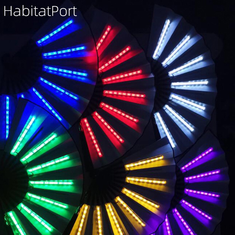 ภาพหน้าปกสินค้าHabitatport พัดลม พร้อมไฟ Led เรืองแสง สําหรับปาร์ตี้วันเกิด เวที จากร้าน habitatport11.th บน Shopee