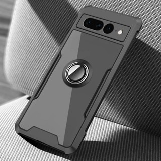 เคสอะคริลิคใส กรอบนิ่ม กันกระแทก พร้อมแหวนแม่เหล็ก สําหรับ Google Pixel 7 Pro 6a 5G Pixel 7 Pixel 2022