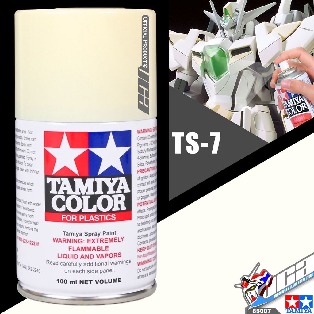 TAMIYA 85007 TS-7 RACING WHITE COLOR SPRAY PAINT CAN 100ML FOR PLASTIC ...