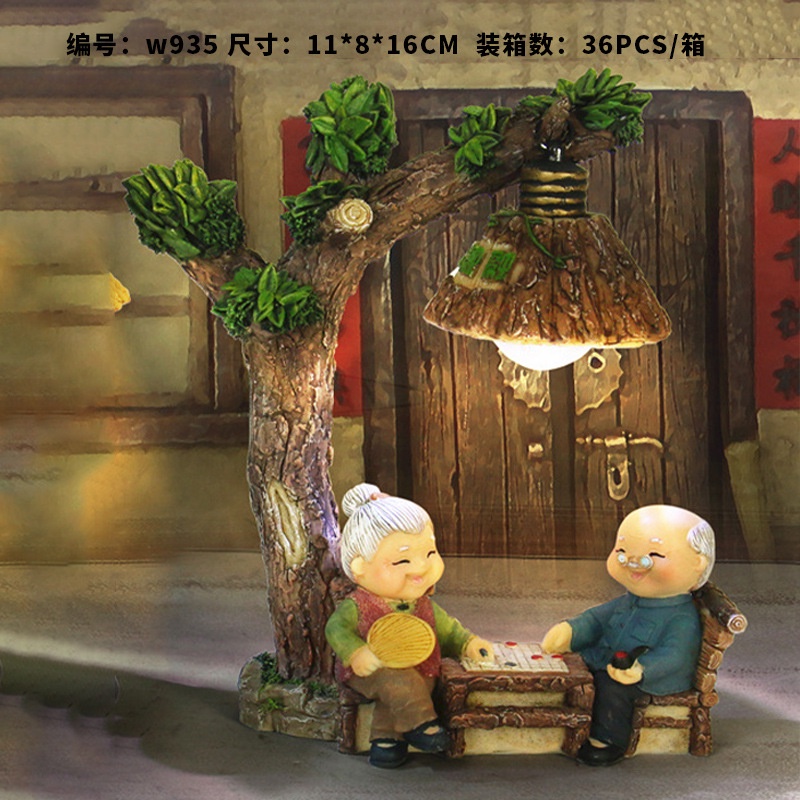 accompany-old-man-old-woman-swing-home-creative-desktop-gifts