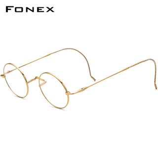 Fonex ใหม่ แว่นตา กรอบไทเทเนียมบริสุทธิ์ ทรงกลม สไตล์วินเทจย้อนยุค สําหรับผู้ชาย และผู้หญิง 2022 F85725