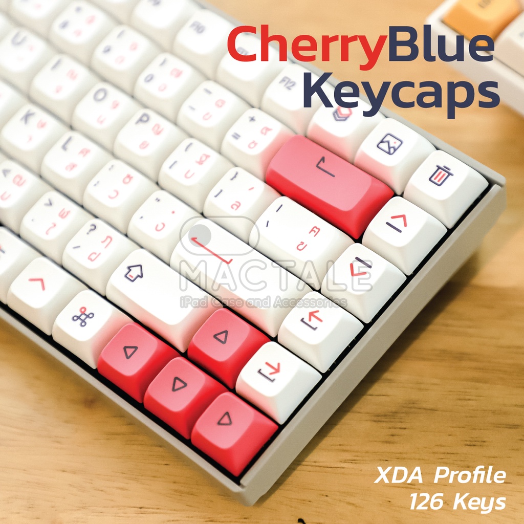 mactale-kon-momo-keycaps-thai-eng-คีย์แคป-ไทย-อังกฤษ-key-xda-profile-pbt-126-คีย์-ปุ่มกด-คีย์บอร์ด-สีแดง-ขาว-น้ำเงิน