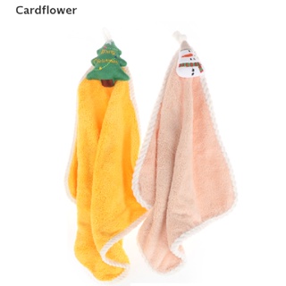 &lt;Cardflower&gt; ผ้าขนหนูเช็ดมือ ลายซานตาคลอส Navidad Xmas ดูดซับน้ําได้ดี เหมาะกับของขวัญปีใหม่ สําหรับแขวนตกแต่งบ้าน ห้องน้ํา