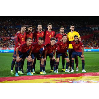 โปสเตอร์ทีมชาติสเปน Spain ฟุตบอลโลก 2022 Qatar กาตาร์ Poster โปสเตอร์ขนาดใหญ่ วินเทจ มินิมอล วินเทจ ตกแต่งผนัง