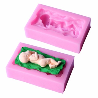 แม่พิมพ์ซิลิโคน รูปเด็กทารก 3D สําหรับทําเค้ก ช็อคโกแลต สบู่ DIY ☆Bjfranchiseamo