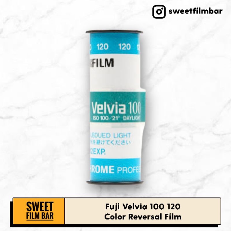 ภาพหน้าปกสินค้าFuji	Fujichrome Velvia 100	Medium Format Color Reversal Film  Sweet Film Bar	ฟิล์มสีสไลด์