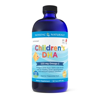 Nordic Naturals, DHA สำหรับเด็ก, อายุ 1-6 ปี, สตรอเบอร์รี่, 530 มก., 16 fl oz (473 ml)