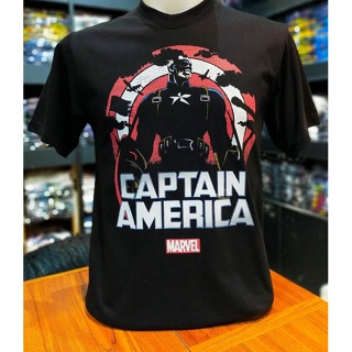 เสื้อMarvel ลาย CaptainAmerica สีดำ(MVX-009)